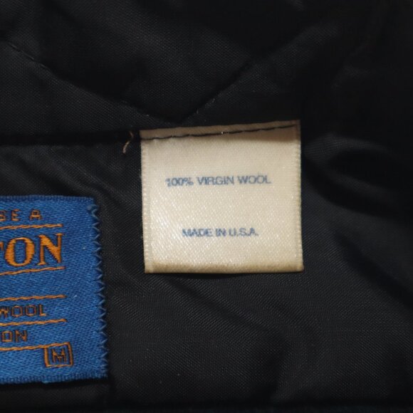 Pendleton Mens Fireside Black Watch Tartan Wool Button Down Shirt Blue Green Med - Picture 6 of 11